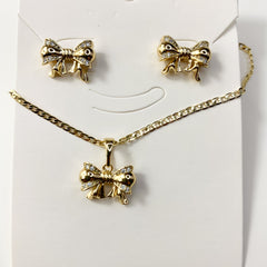 Charm Ribbon Gift Bow Necklace