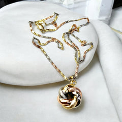 Valentina Flower Three Golds Necklace