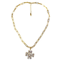 Aura Flower Clear Necklace