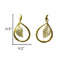 Crystal Leaf Drop Earrings