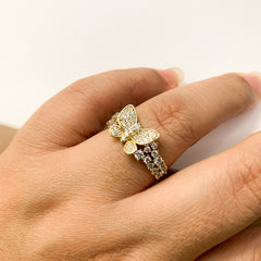 Princess Diamond Butterfly Ring