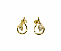 Crystal Leaf Drop Earrings