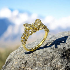 Princess Diamond Butterfly Ring