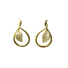 Crystal Leaf Drop Earrings