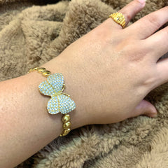 Rose White Butterfly Bracelet